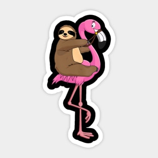 Sloth Rider Flamingo Funny Sticker